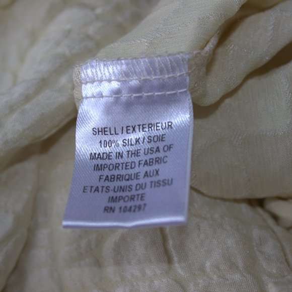 Milly of New York | Ivory 100% Silk Blouse | Long Sleeve, Ruffles & Tie Neck | 2 - Picture 12 of 12